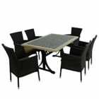 Wilmington Dining Table With 6 Stockholm Brown Chairs Set