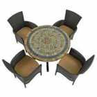 Monterey Dining Table With 4 Stockholm Brown Chairs Set