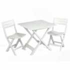 Brescia Folding Table With 2 Brescia Chairs Set White