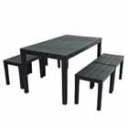 Roma Rectangular Table With 4 Roma Bench Set Anthracite
