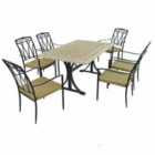 Hampton Dining Table With 6 Ascot Chairs Set