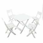 Brescia Folding Table With 4 Brescia Chairs Set White