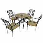 Haslemere 91cm Patio Table with 4 Ascot Chairs Set
