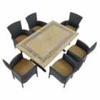 Charleston Dining Table With 6 Stockholm Black Chairs Set