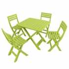 Brescia Folding Table With 4 Brescia Chairs Set Lime