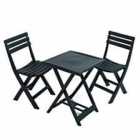 Boretto Folding Table With 2 Brescia Chairs Set Anthracite