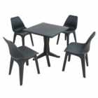 Ponente Patio Table With 4 Eolo Chairs Anthracite