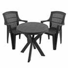 Tivoli Bistro Table With 2 Parma Chairs Set Anthracite
