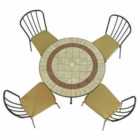Henley 91cm Patio Table with 4 Milan Chairs Set