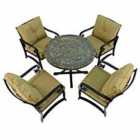 Monterey Dining Table With 4 Windsor Deluxe Lounge Chair Set