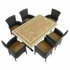 Hampton Dining Table With 6 Stockholm Brown Chairs Set