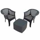 Sicily Side Table With 2 Savona Chairs Anthracite