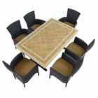 Hampton Dining Table With 6 Stockholm Black Chairs Set