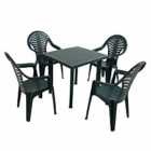 Rapino Square Table With 4 Pineto Chairs Set Green