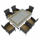 Burlington Dining Table With 6 Stockholm Brown Chairs Set
