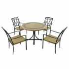 Vermont Dining Table With 4 Ascot Chairs Set