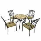 Richmond 91cm Patio Table with 4 Ascot Chairs Set