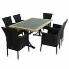 Wilmington Dining Table With 6 Stockholm Black Chairs Set