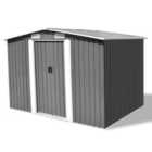 vidaXL Metal Garden Storage Shed 257X205X178cm - Grey