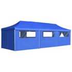 vidaXL Folding Pop-up Party Tent With 8 Sidewalls 3X9 M - Blue