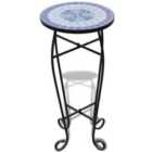 vidaXL Mosaic Side Table Plant Table - Blue And White