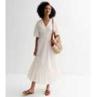 Tall Off White Broderie Button Front Midi Dress
