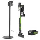 Greenworks 24V Stick Vacuum with 4.0Ah Battery and 5 Brush Accessories (incl. Stand and Super Charging Station)