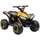 Homcom 12V Yellow Electric Quad Bike For Kids Ride On Car ATV Toy For 3-5 Years