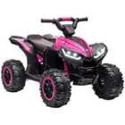 Homcom 12V Pink Electric Quad Bike For Kids Ride On Car ATV Toy For 3-5 Years