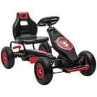 Homcom Children Red Pedal Go Kart W/ Adjustable Seat Rubber Wheels Brake