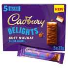 Cadbury Delights Soft Nougat Salted Caramel Chocolate Bars 5 per pack