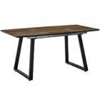 HOMCOM Extendable Dining Table Rectangular Wood Effect Tabletop With Steel Frame