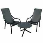 Step Low Table With 2 Net Lounge Chair Set Anthracite