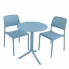 Step Table With 2 Bistrot Chair Set Sky Blue