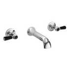 Hudson Reed Black Topaz With Lever 3 Tap Hole Wall Mounted Basin Mixer - Chrome
