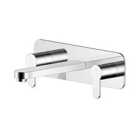 Nuie Arvan Wall Mounted 3 Tap Hole Basin Mixer With Plate - Chrome