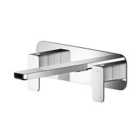 Nuie Windon Wall Mounted 3 Tap Hole Basin Mixer With Plate - Chrome