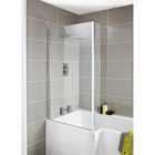Nuie Pacific L Shaped Bath Screen Double Hinged - Polished Chrome