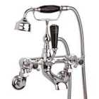 Hudson Reed Black Topaz With Crosshead Wall Mounted Bath Shower Mixer - Chrome / Black