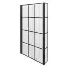 Nuie Pacific Square Framed Bath Screen With Fixed Return - Matt Black