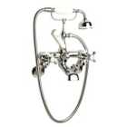 Hudson Reed White Topaz With Crosshead Wall Mounted Bath Shower Mixer - Chrome / White