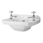 Hudson Reed 515mm Cloakroom Basin (2 Tap Hole) - White