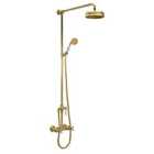 Hudson Reed Traditional Thermostatic Shower Valve With Detachable Head & Kit - Brushed Brass