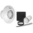 Xpelair DX100TR 4 Inch/100Mm Round Simply Silent Bathroom Fan With Wall Kit-timer - Cool White