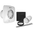 Xpelair DX100TS 4 Inch/100Mm Square Simply Silent Bathroom Fan With Wall Kit-timer - Cool White