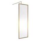 Hudson Reed Full Outer Frame Wetroom Screen 1950x700x8mm - Brushed Brass