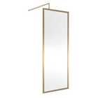 Hudson Reed Full Outer Frame Wetroom Screen 1950x800x8mm - Brushed Brass