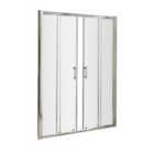 Nuie Pacific 1400mm Double Sliding Door - Polished Chrome
