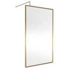 Hudson Reed Full Outer Frame Wetroom Screen 1950x1200x8mm - Brushed Brass