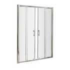 Nuie Pacific 1600mm Double Sliding Door - Polished Chrome